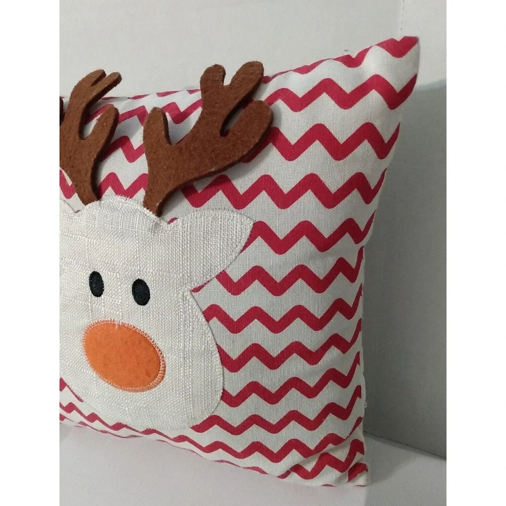 Dimensional Reindeer Red Zig Zag Background 10